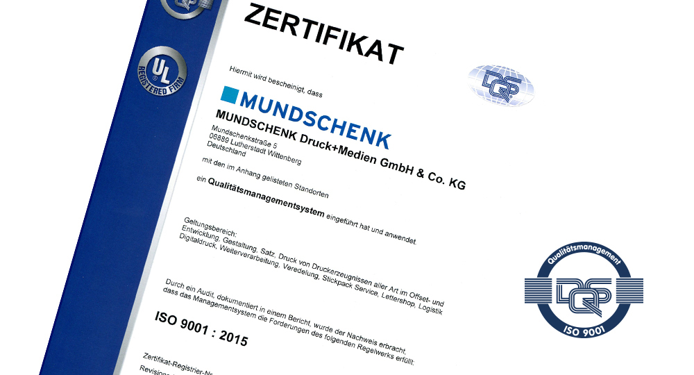 Zertifikat ISO 9001:2015